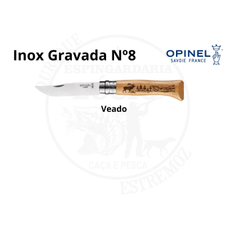 Faca Opinel Inox n8 gravada