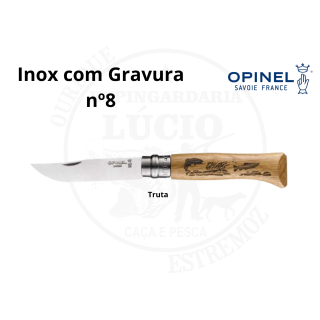 Faca Opinel Inox n8 gravada