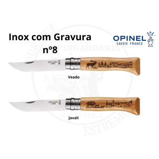 Faca Opinel Inox n8 gravada